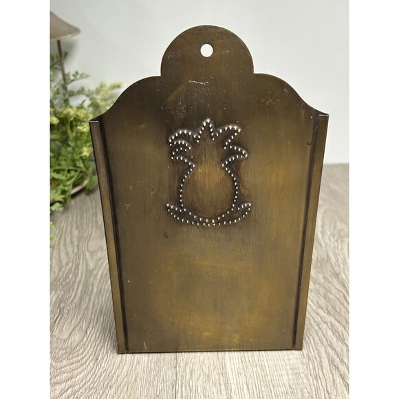 Vintage Punched Tin Brass Candle Holder Wall Sconce Pineapple Handmade? - Picture 7 of 12